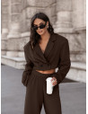 Komplet marynarka i szerokie spodnie ALARIX - czekoladowy