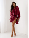Rozkloszowana sukienka mini CLEO - bordowa