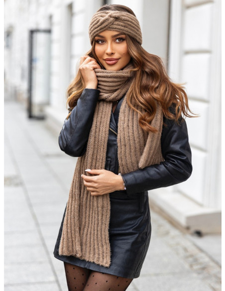 Komplet szalik i opaska VELLMA - cappuccino