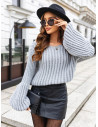 Sweter oversize z wiskozą KOBI - szary