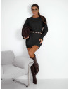 Sweter sukienka dzianinowa PRIJA - czarny