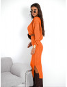 Komplet dzianinowy ze spódnicą XANTI - orange