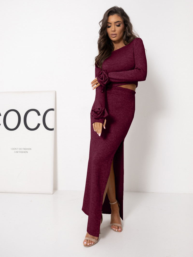 Stylowy komplet dzianinowy ze...