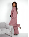 Komplet z wiskozy z szerokimi spodniami LETTY - brudny róż