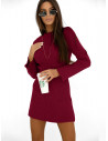 Sweterkowa mini sukienka NOVALIA - bordowa