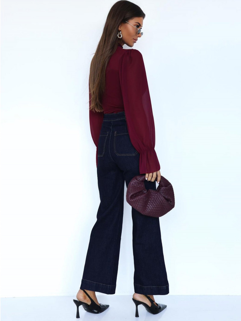 Bluzka z szyfonowymi rękawami i...