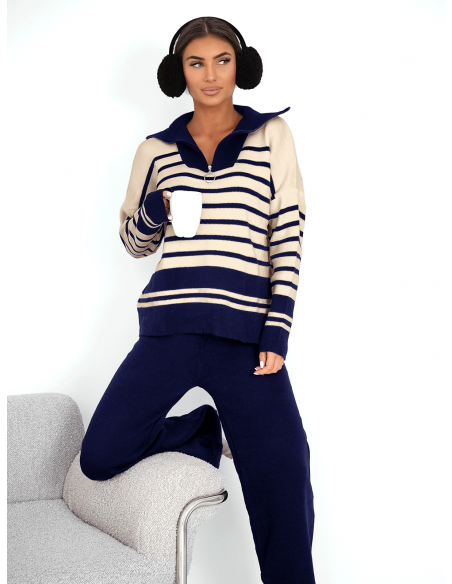 Komplet dzianinowy z szerokimi spodniami DAZJA - wzór 3