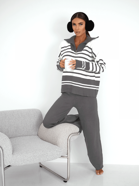 Komplet dzianinowy z szerokimi spodniami DAZJA - wzór 2