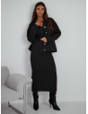 Dzianinowy komplet z sukienką midi SHAVON - czarny