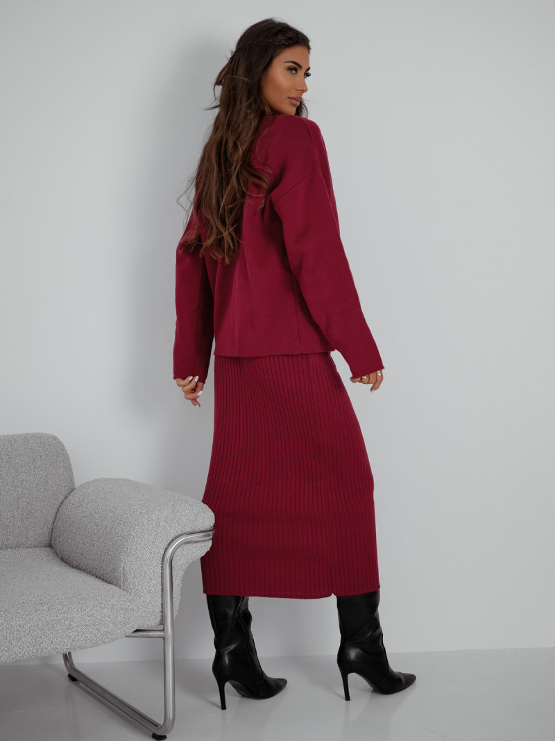 Dzianinowy komplet z sukienką midi...