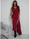 Dzianinowy komplet z sukienką midi SHAVON - bordowy