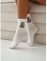Skarpetki damskie siedząca kapibara - białe
