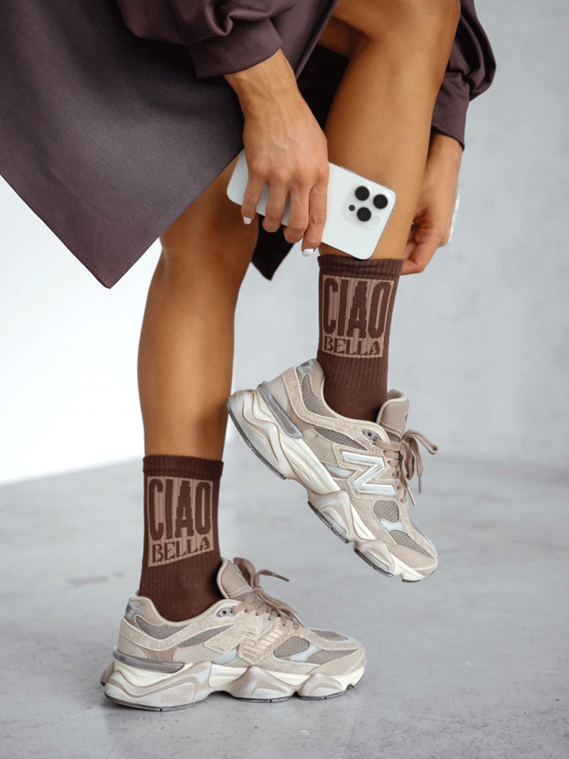 Skarpetki damskie CIAO BELLA - czekoladowe