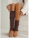 Getry ocieplacze bawełniane w prążek - czekoladowe