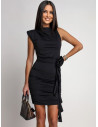 Dopasowana sukienka mini z marszczeniem SATRIA - czarna