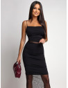 Dopasowana maxi sukienka na ramiączkach LAVIJA - czarna