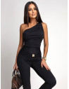 Asymetryczny dopasowany kombinezon TIKALA - czarny