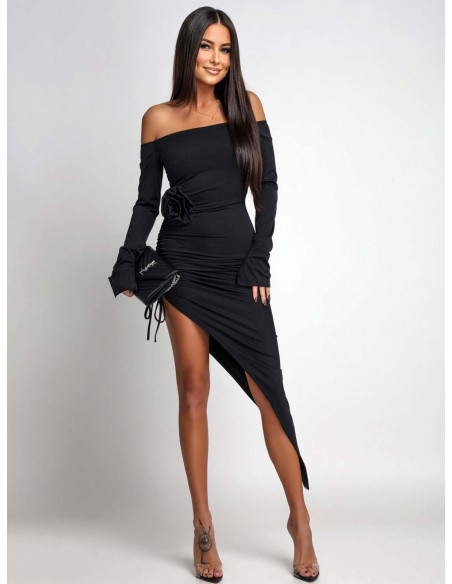 Asymetryczna sukienka hiszpanka PILSA - czarna