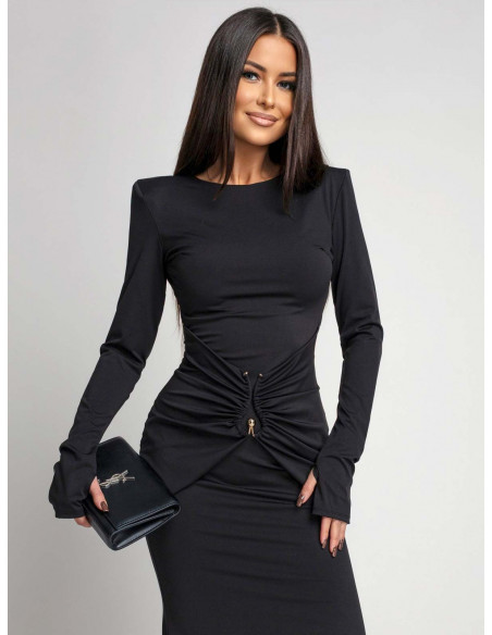 Maxi sukienka z odkrytymi plecami CHLOE - czarna