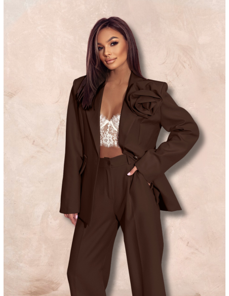 Garnitur z szerokimi spodniami KENZO - czekoladowy