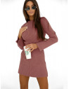 Sweterkowa mini sukienka NOVALIA - brudny róż