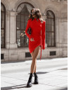 Wiskozowa sukienka mini z marszczeniem RAFINA - czerwona