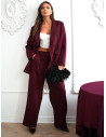 Stylowy garnitur marynarka i spodnie PERCY - bordowy