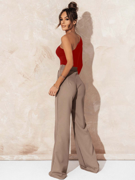 Body na jedno ramię z wycięciem ANVIS - czerwone 2