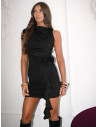 Dopasowana sukienka mini z marszczeniem SALIMA - czarna