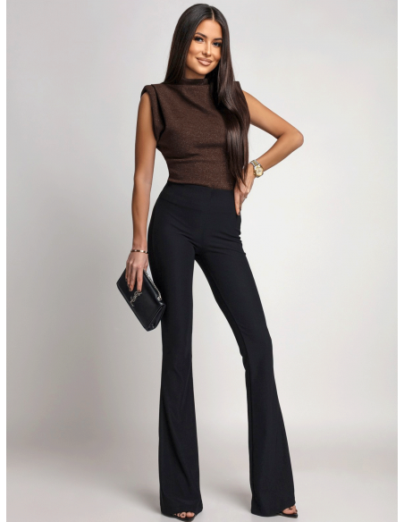 Dopasowane spodnie dzwony AVELISA - czarne