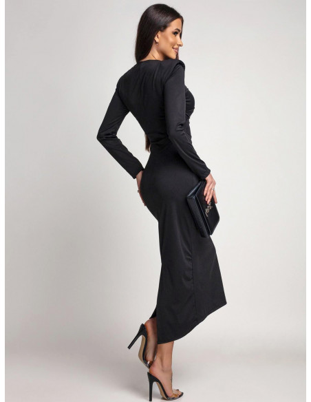 Sukienka maxi z ozdobną klamrą CASSARA - czarna