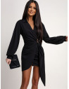 Elegancka sukienka mini z klamrą MASHA - czarna