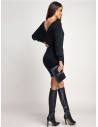 Wiskozowa sukienka z przekładaną górą ESMA - czarna