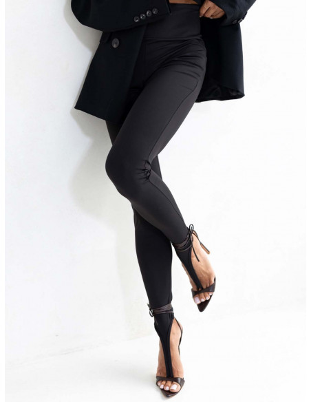 Legginsy modelujące z przedłużeniem na palec LYRA - czarne