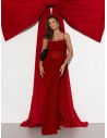 Sukienka maxi z tiulową wstawką LARISE - czerwona