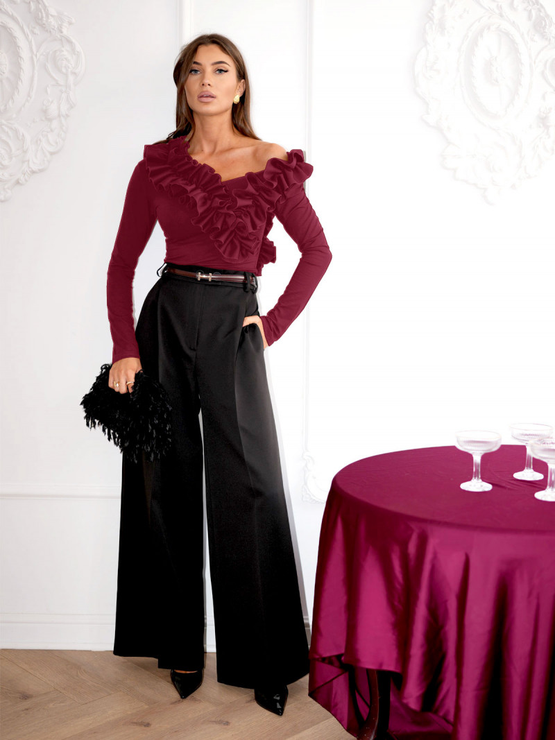 Wiskozowa bluzka z falbanami ORNELLA...