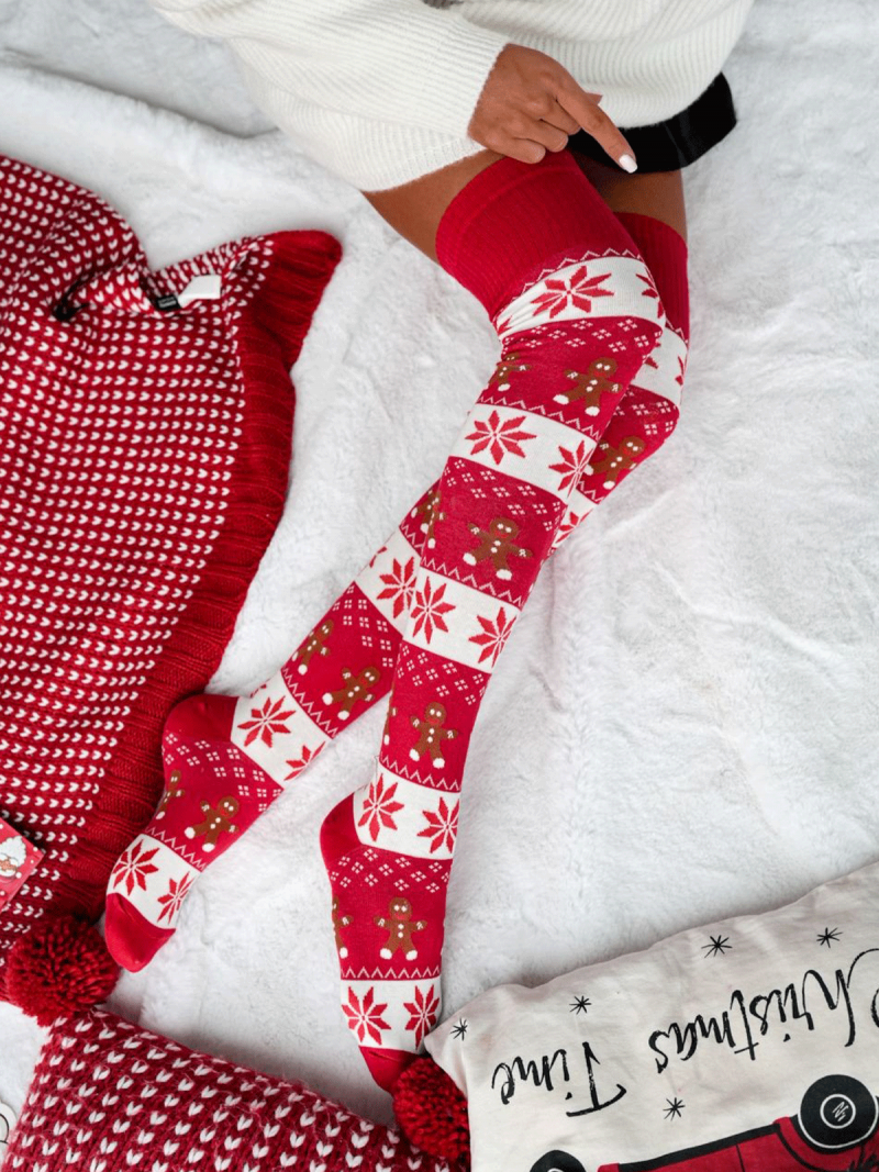 Zakolanówki norweskie motyw świąteczny - wzór 7