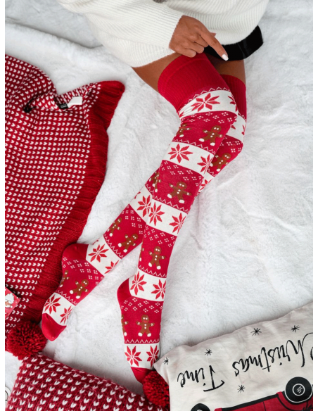 Zakolanówki norweskie motyw świąteczny - wzór 7