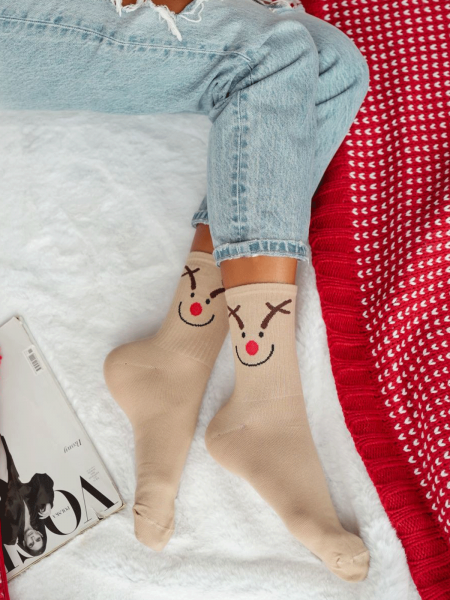 Skarpetki damskie świąteczne RENIFEREK - wzór 4