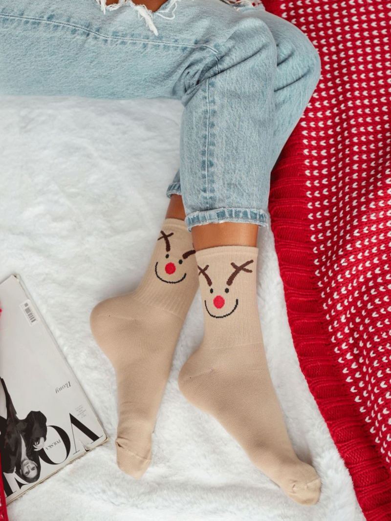 Skarpetki damskie świąteczne RENIFEREK - wzór 4
