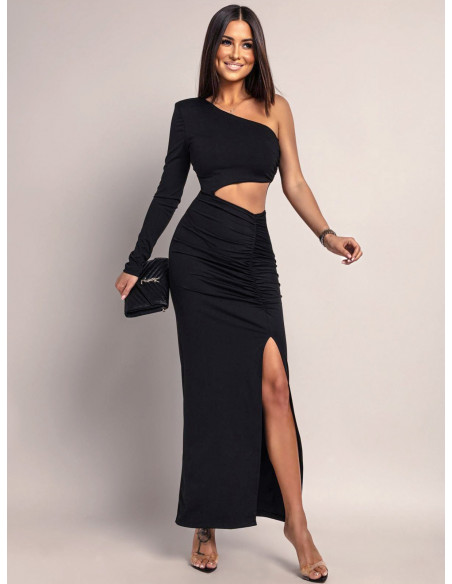 Sukienka maxi z wycięciem w talii KACIE - czarna