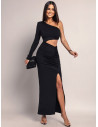 Sukienka maxi z wycięciem w talii KACIE - czarna