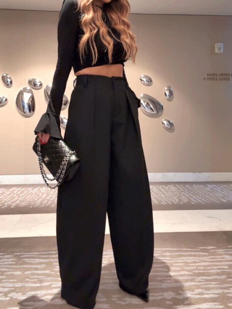 Eleganckie spodnie z szerokimi...