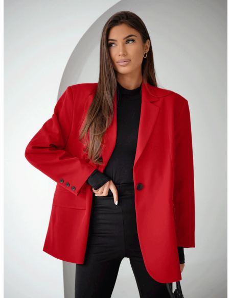 Długa oversizowa marynarka DIONISIA - czerwona