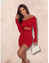Sukienka z wycięciem w talii JORDAN - czerwona