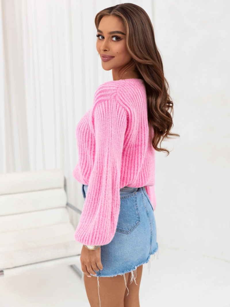 Sweter oversize z bufiastymi rękawami...