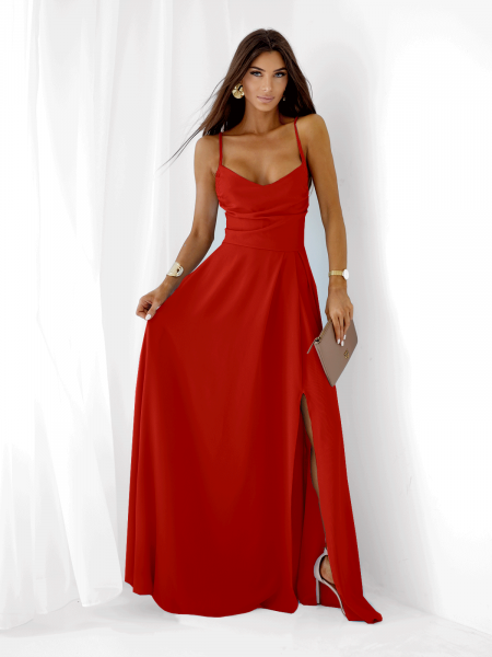 Sukienka maxi na ramiączkach LYANNE - czerwona 2