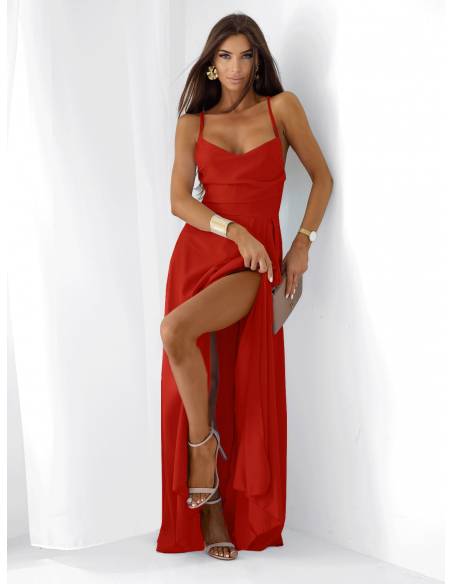 Sukienka maxi na ramiączkach LYANNE - czerwona