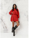 Rozkloszowana sukienka mini CLEO - czerwona