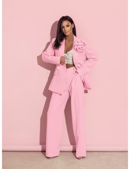 WP Garnitur z szerokimi spodniami - pudrowy róż
